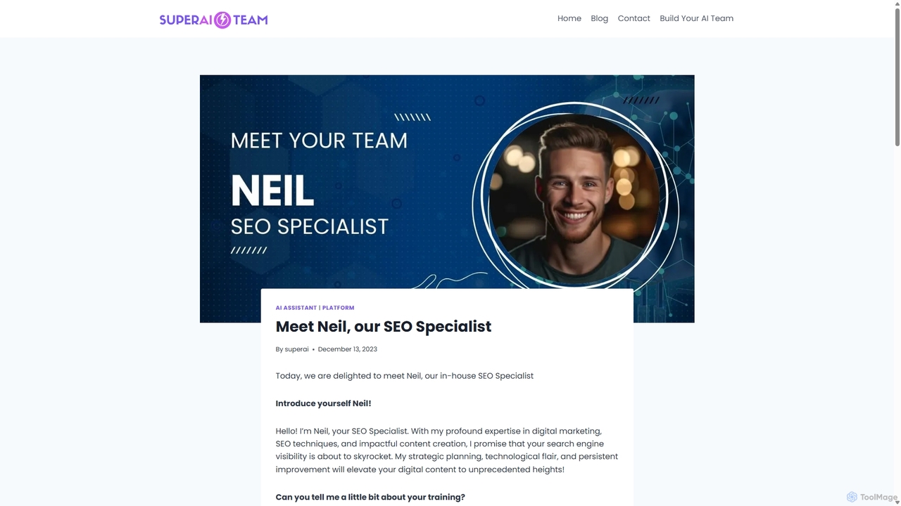Meet Neil, our SEO Specialist - SuperAI Blog for SuperAI Team
