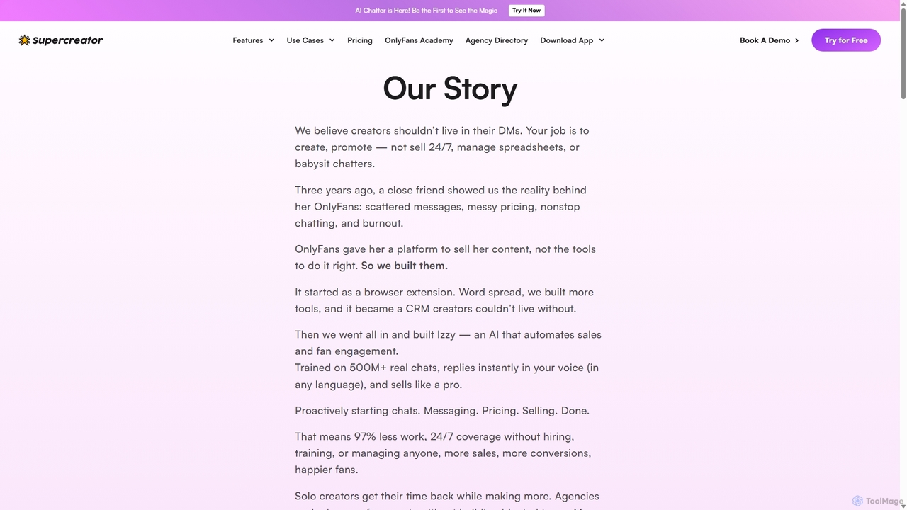 About us for Supercreator