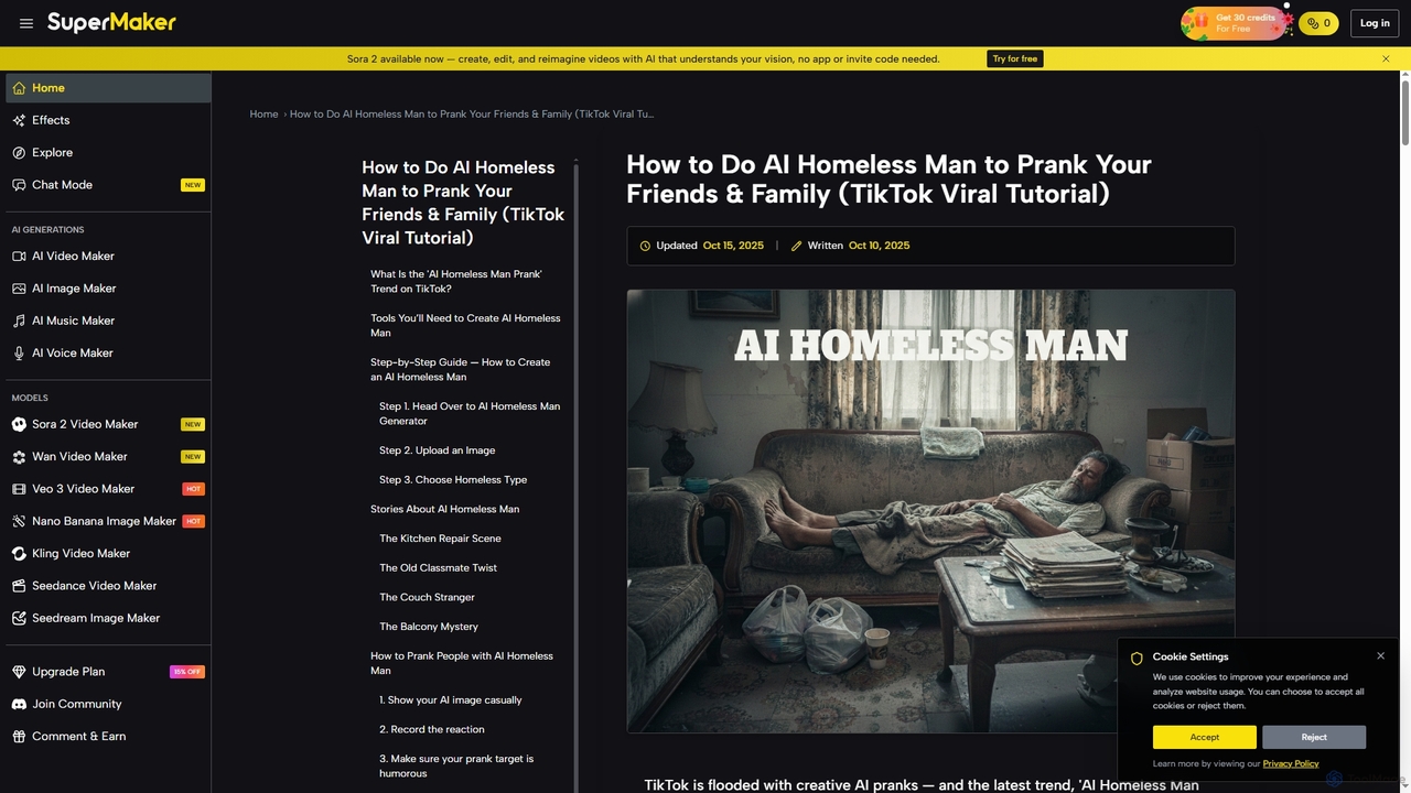 AI Homeless Man for TikTok Prank Videos | SuperMaker AI for SuperMaker