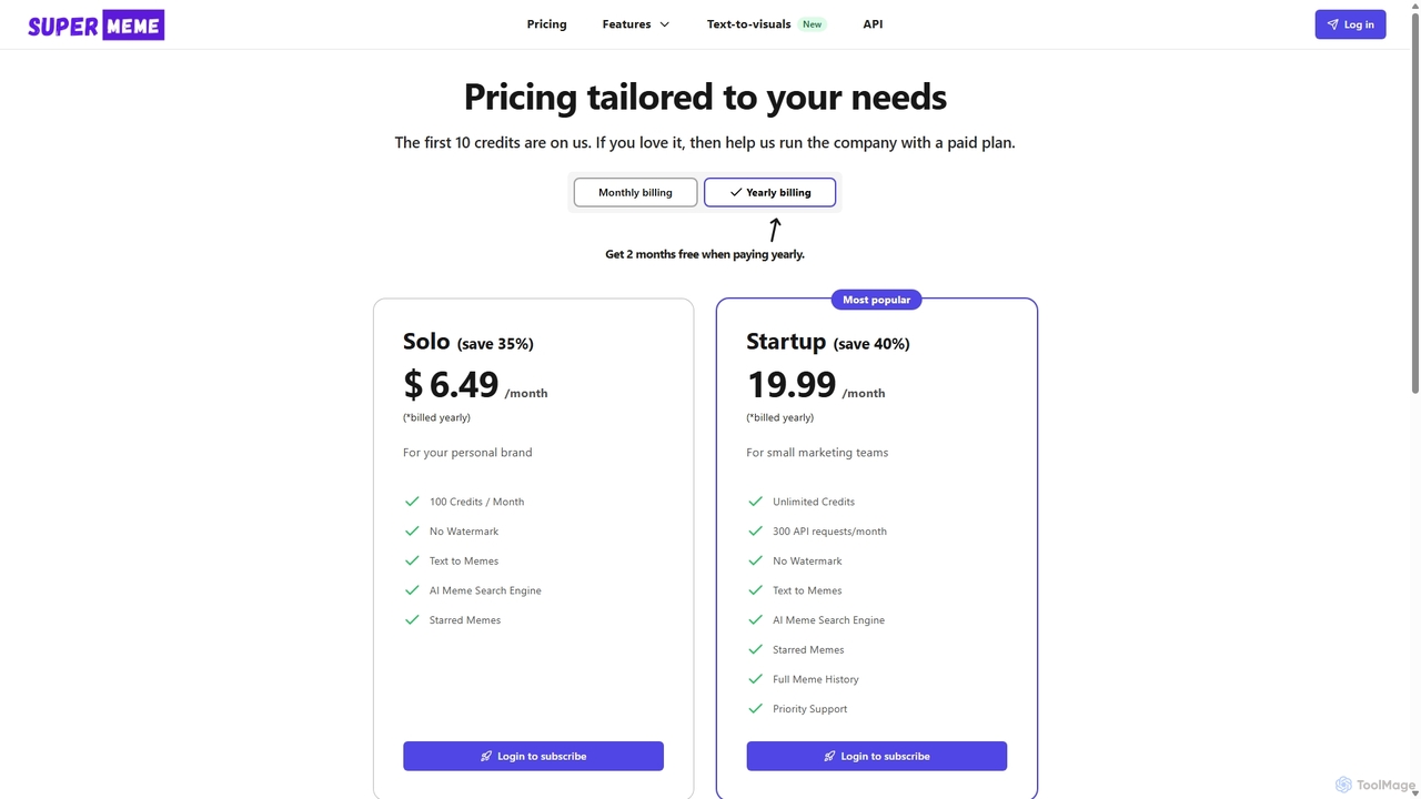 Meme Generator Pricing | Affordable Plans from $6.49 | Supermeme.ai for Supermeme.ai