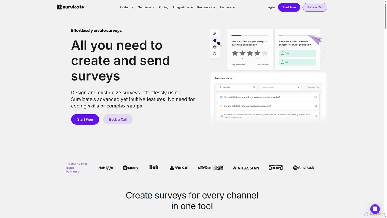 Build Surveys with Survicate 🚀 [Start Free] for Survicate