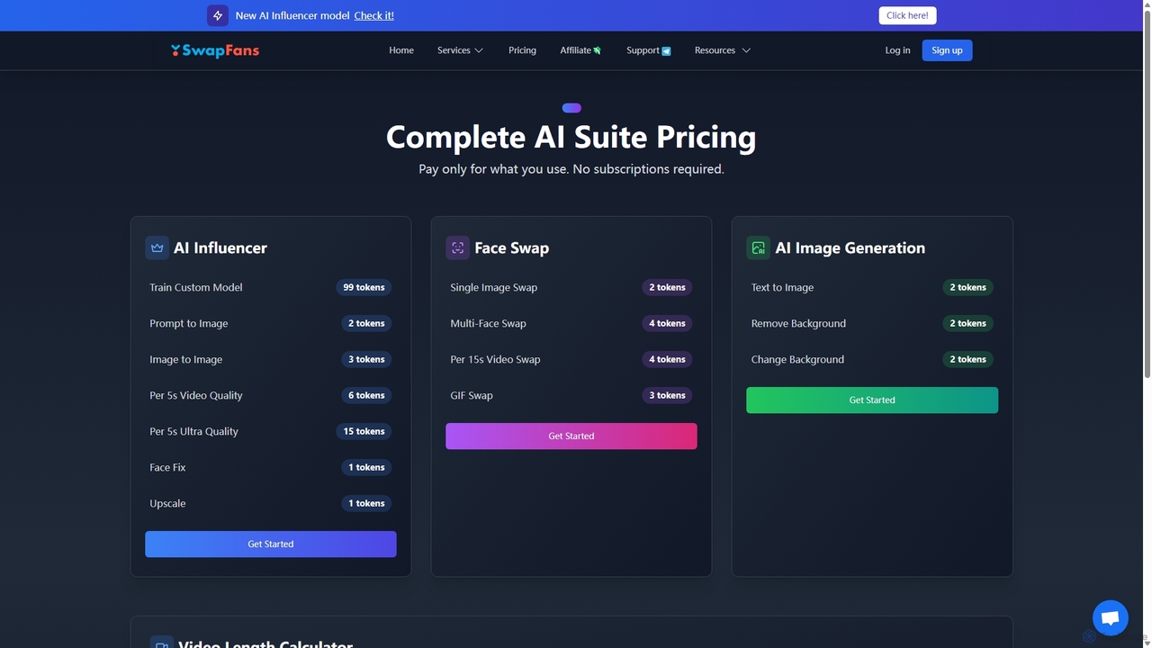 Pricing | Complete AI Tools Suite - SwapFans for SwapFans