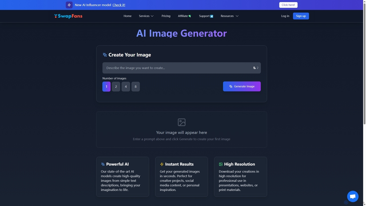 AI Image Generator | Free Online Tool for Stunning Images - SwapFans for SwapFans