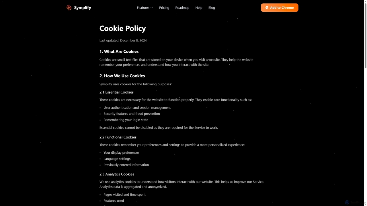 Cookie Policy - Symplify | Symplify for Symplify