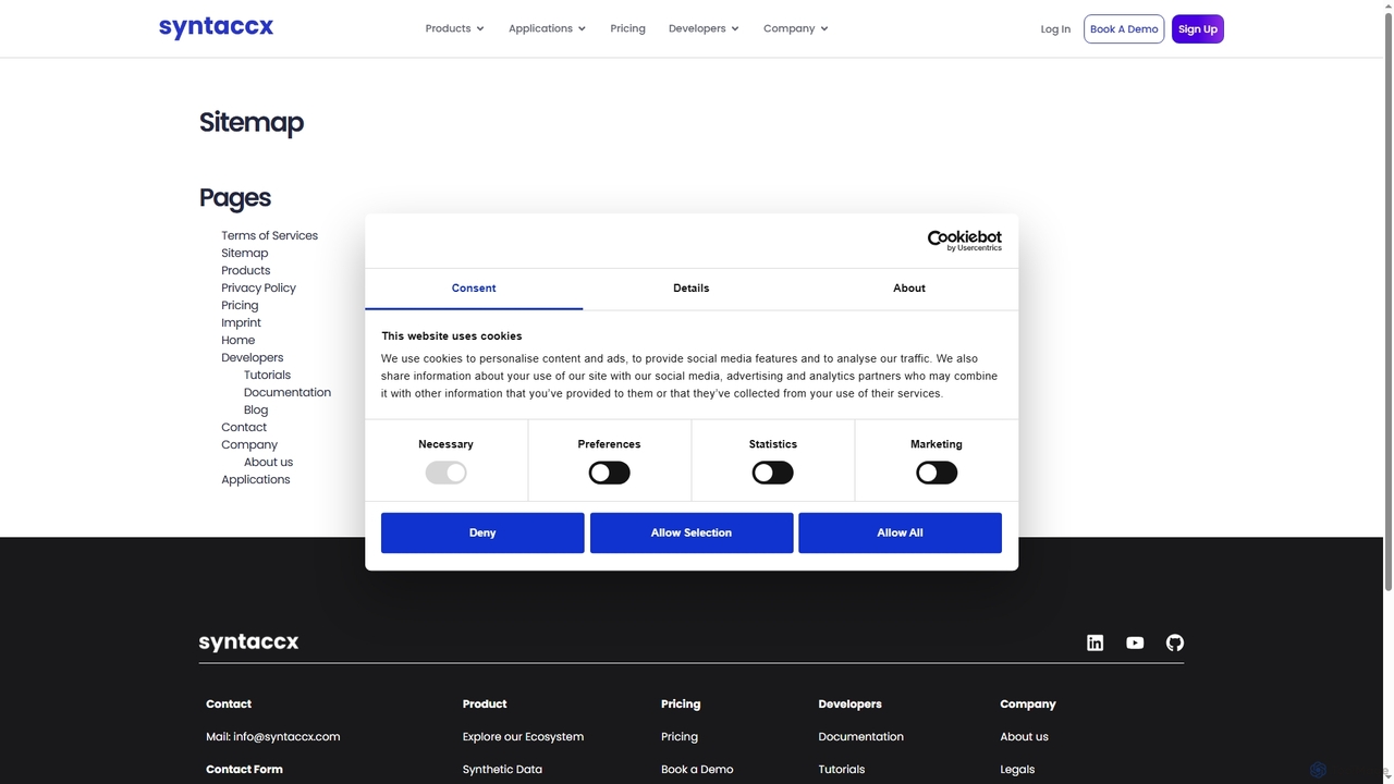 syntaccx: Sitemap of our webpage for Syntaccx