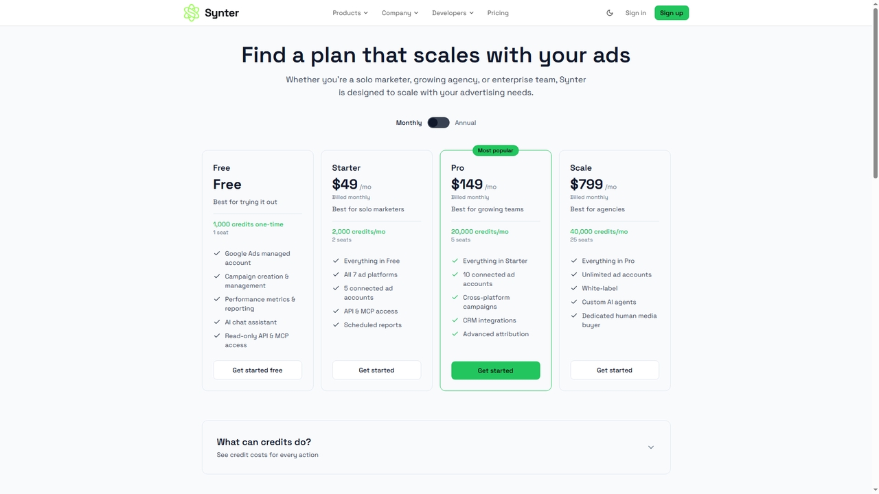 Synter - AI Agents for All Ad Platforms for Synter