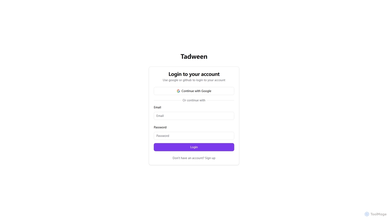 Login to your account - Tadween for Tadween