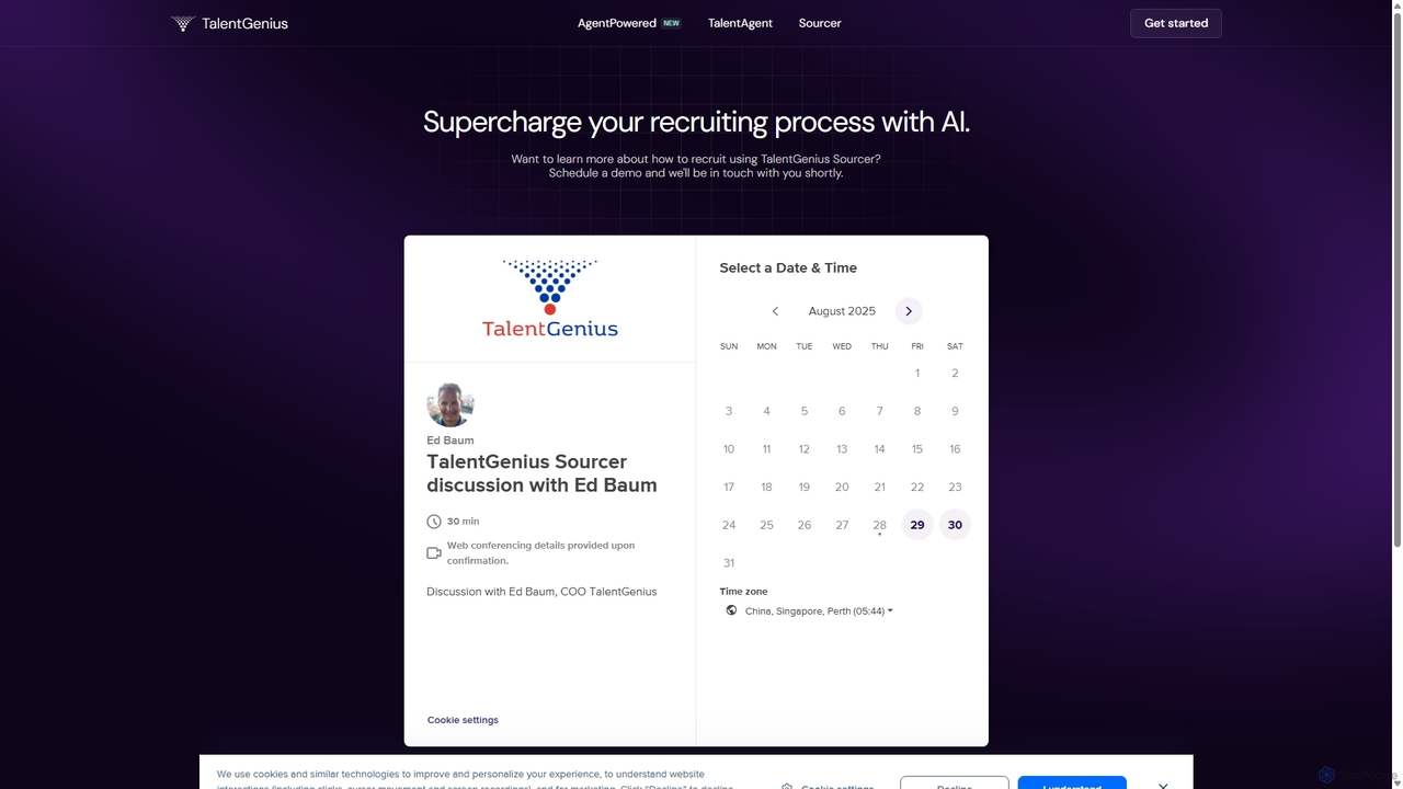 Schedule Demo | Sourcer for TalentGenius