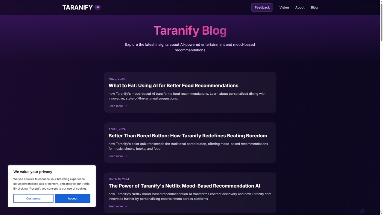 Taranify Blog - AI Entertainment Insights for Taranify
