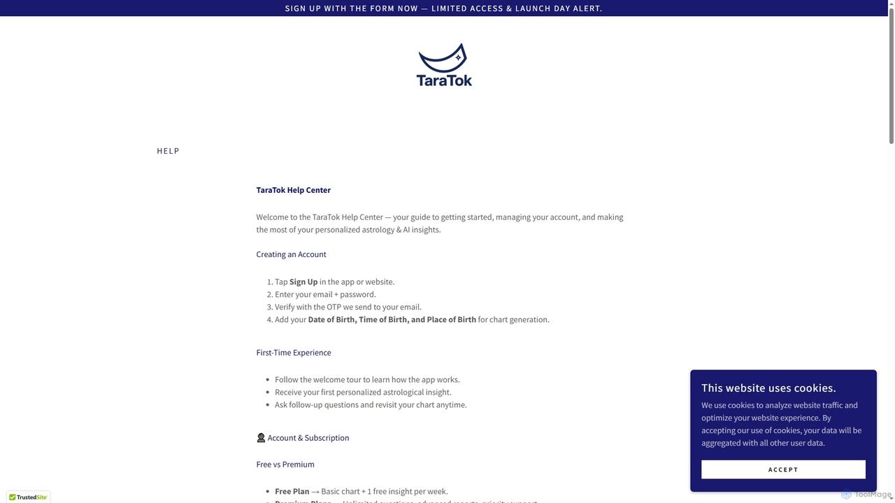 TaraTok.ai Help Center – Support & Guidance for TaraTok