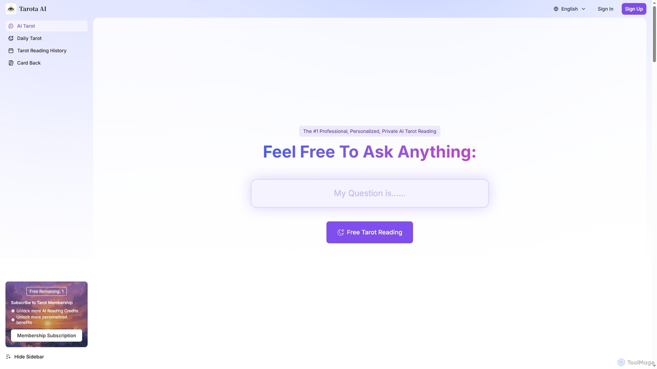 Online Tarot Reading - Tarota.ai for Tarota