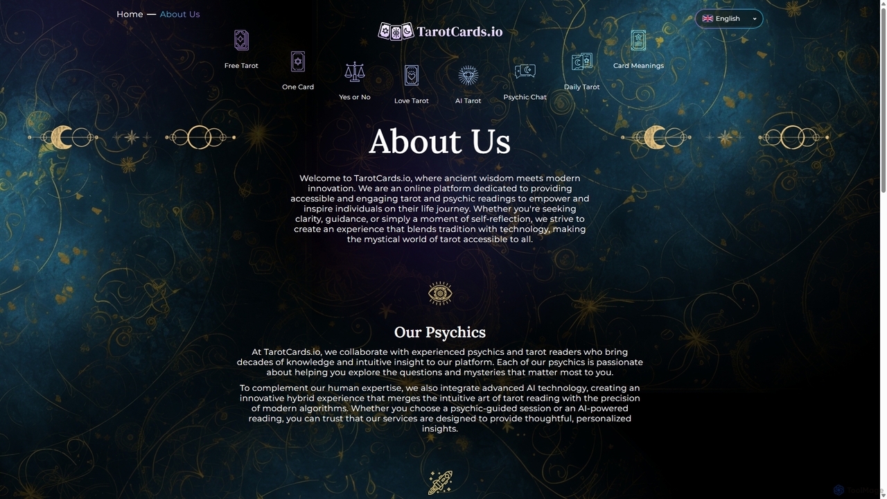 About Us for TarotCards.io