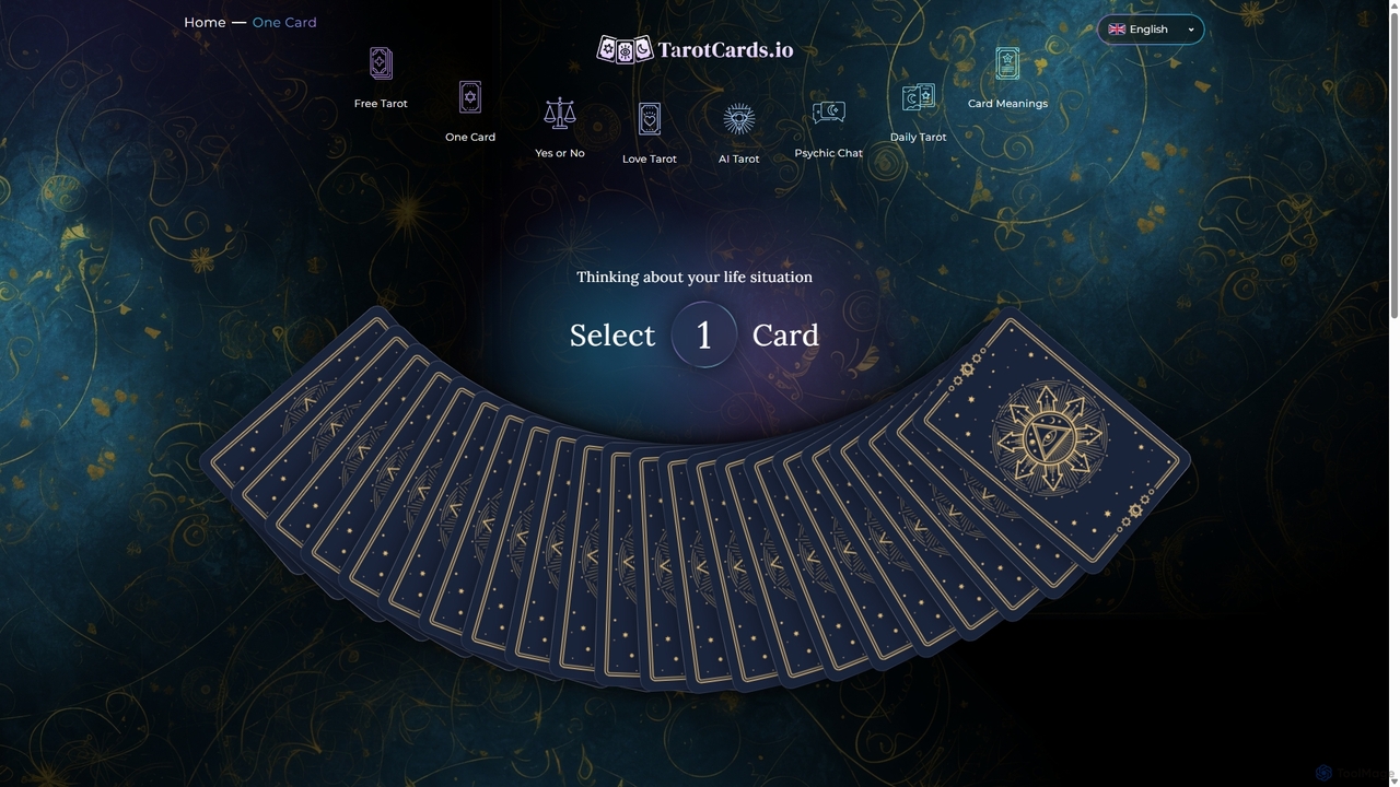 One Card Tarot Reading - Interactive Reading With Animations for TarotCards.io