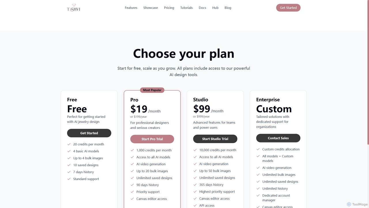 Pricing - Tashvi AI | Tashvi AI for Tashvi