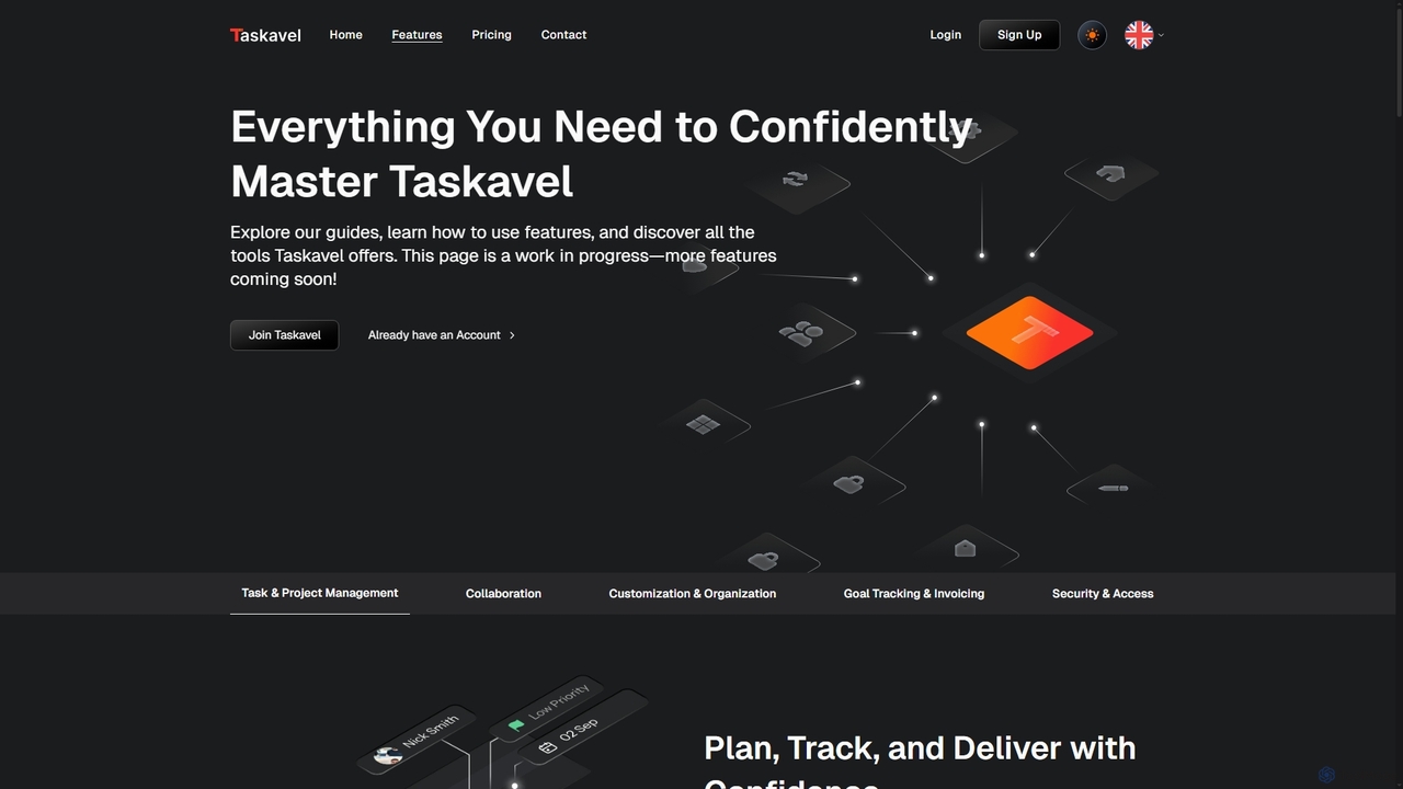 Features - Taskavel-Missing Task and Planning Management for Taskavel