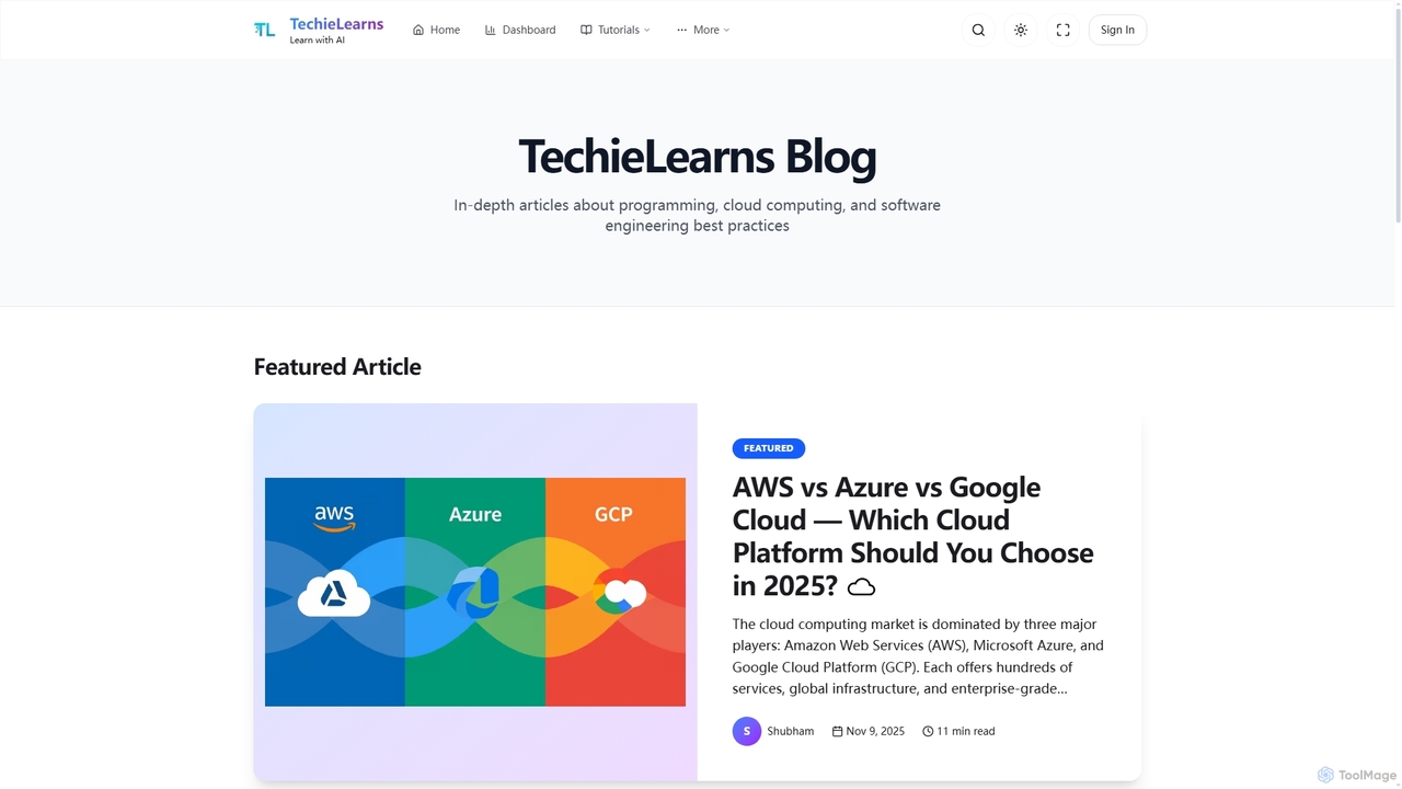 Blog | TechieLearns - Tech Articles & Tutorials | TechieLearns for TechieLearns