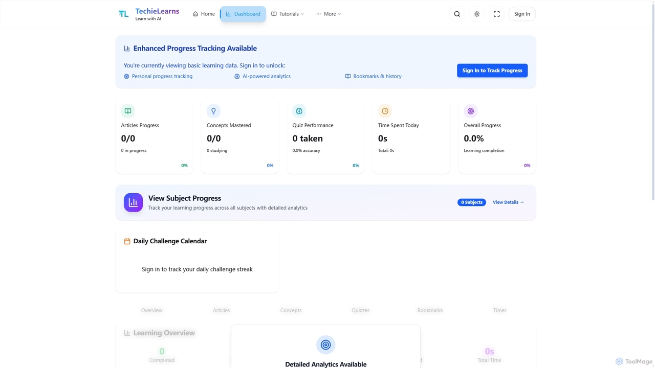 Dashboard - TechieLearns | TechieLearns for TechieLearns