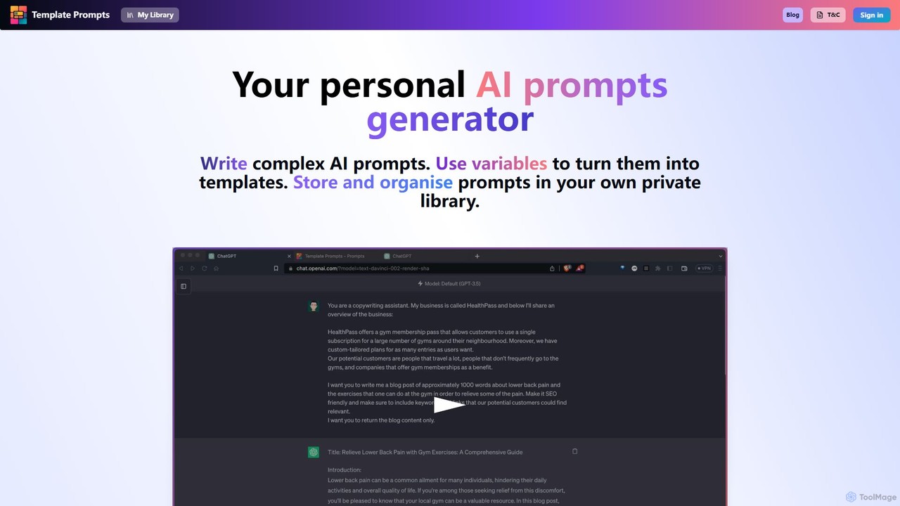 Template Prompts