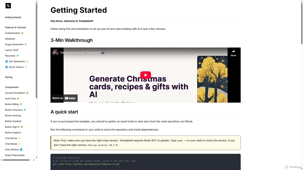Getting Started | TemplateAI Documentation for TemplateAI
