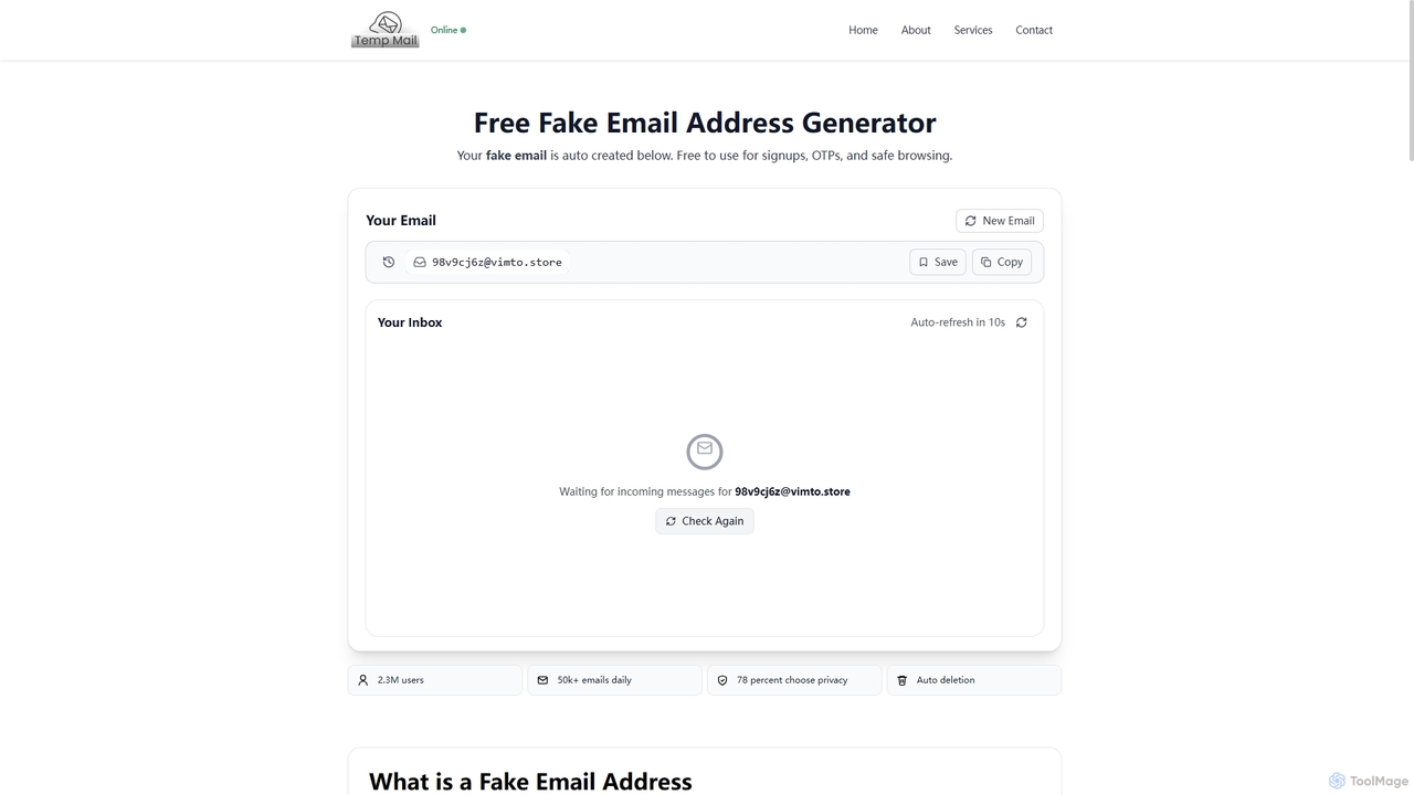 Create Fake Email | Temporary Private Inbox | TempMail4U for TempMail4U