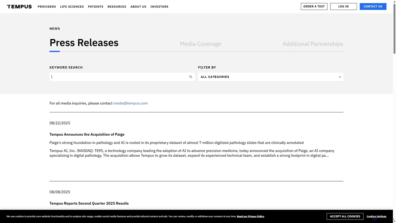 Press Releases | News | Tempus for Tempus