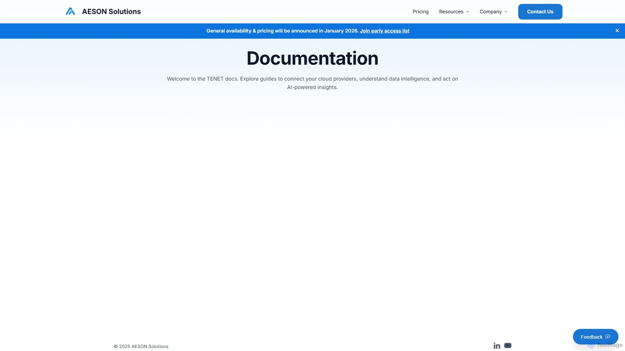 TENET Docs - Azure Cloud Management Guides | AESON Solutions | AESON Solutions for TENET