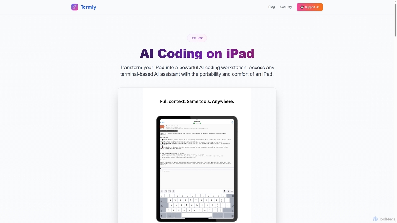 Termly - Universal AI Coding Assistant on Mobile for Termly
