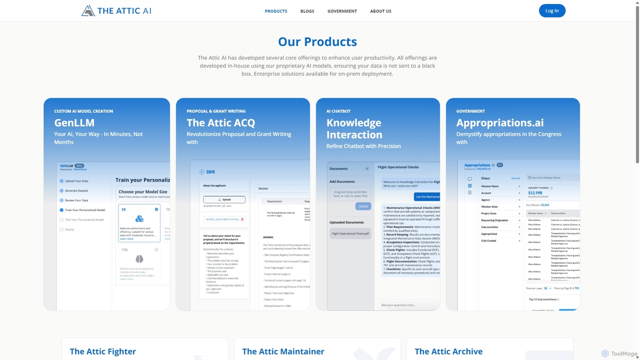 Products - The Attic AI for The Attic AI