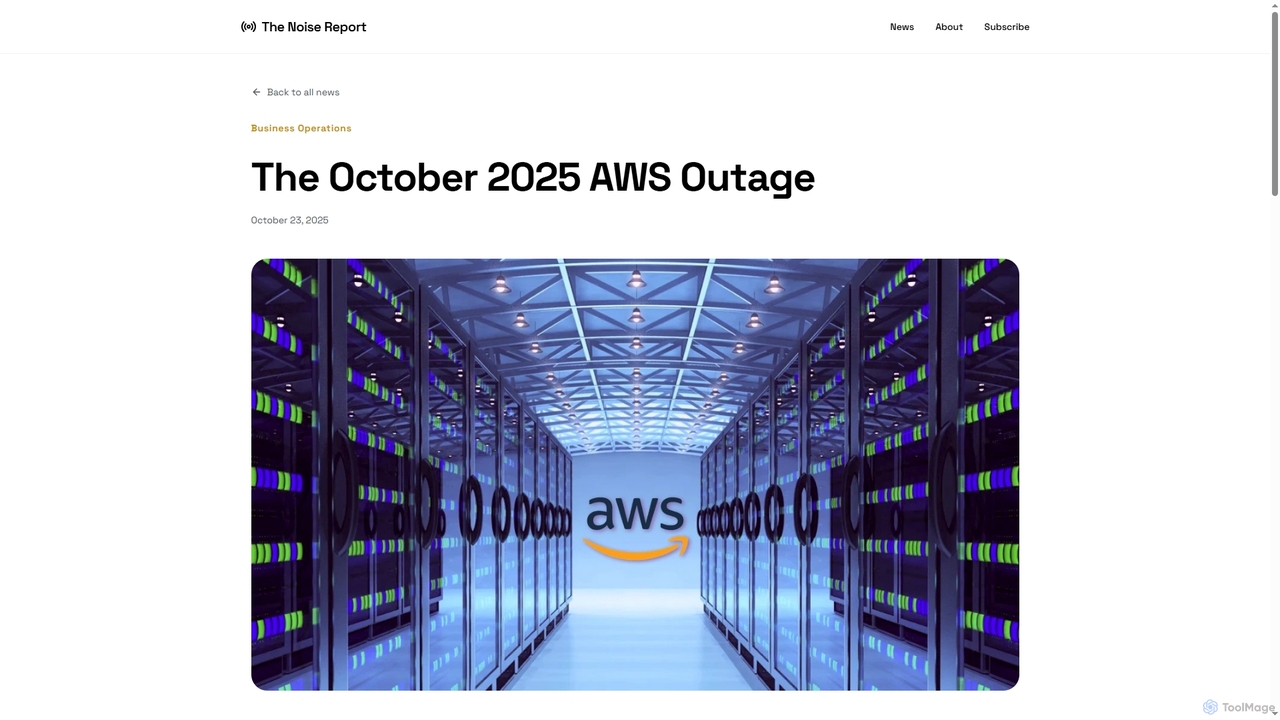 The October 2025 AWS Outage — The Noise Report for The Noise Report