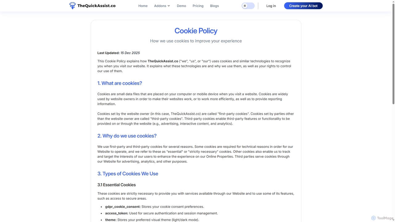 TheQuickAssist — No-Code AI Chatbot Builder for Websites for TheQuickAssist