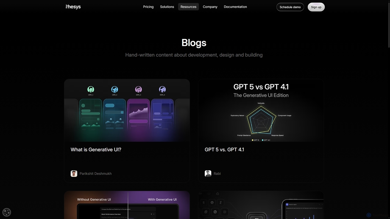 Blogs - Thesys Generative UI Insights for Thesys