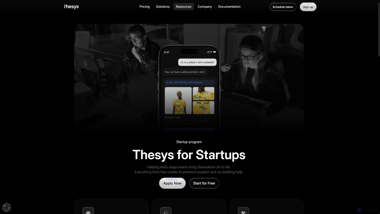 For Startups - Thesys Generative UI Program for Thesys