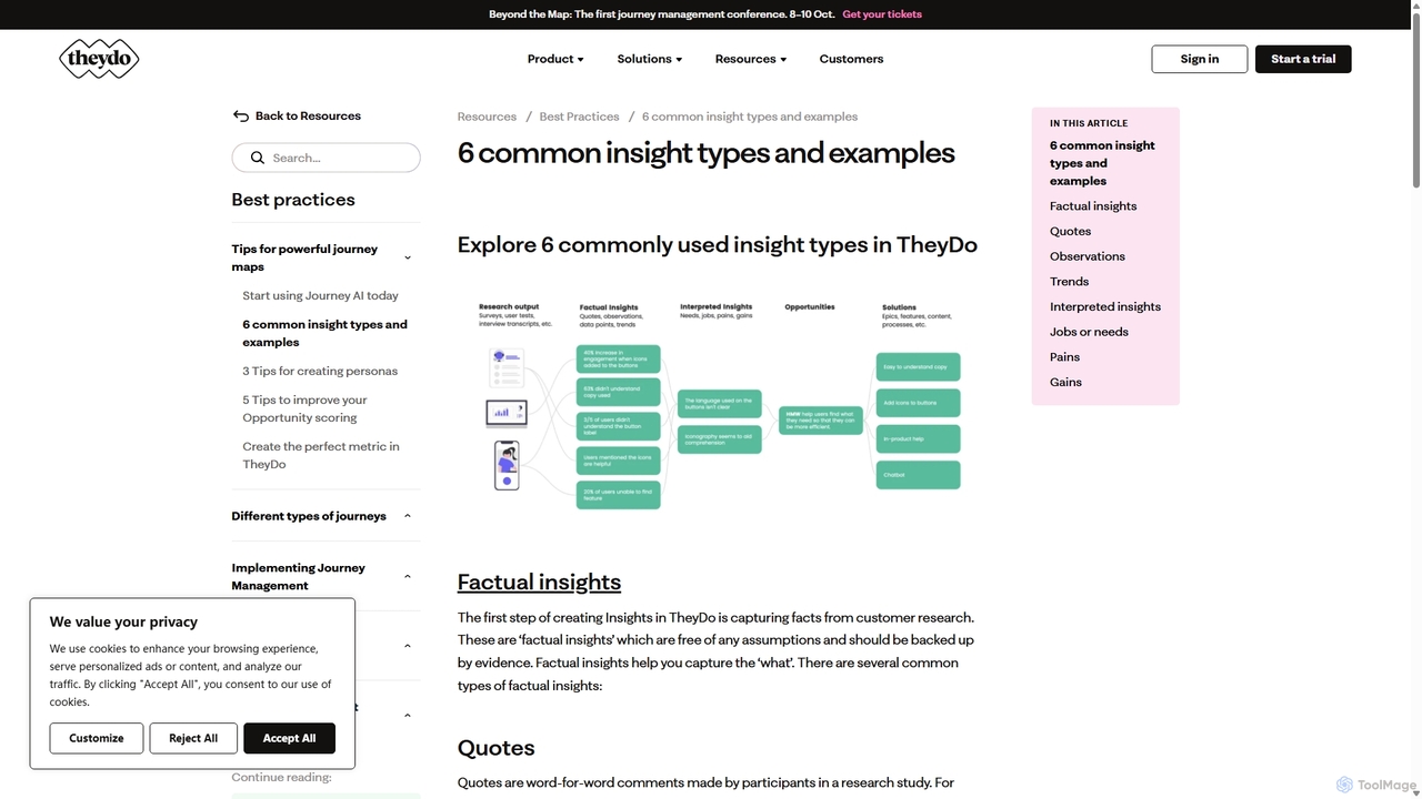 6 common insight types and examples for TheyDo