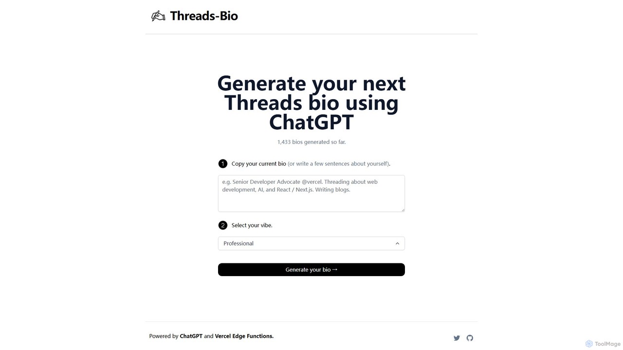 Threads Bio Generator