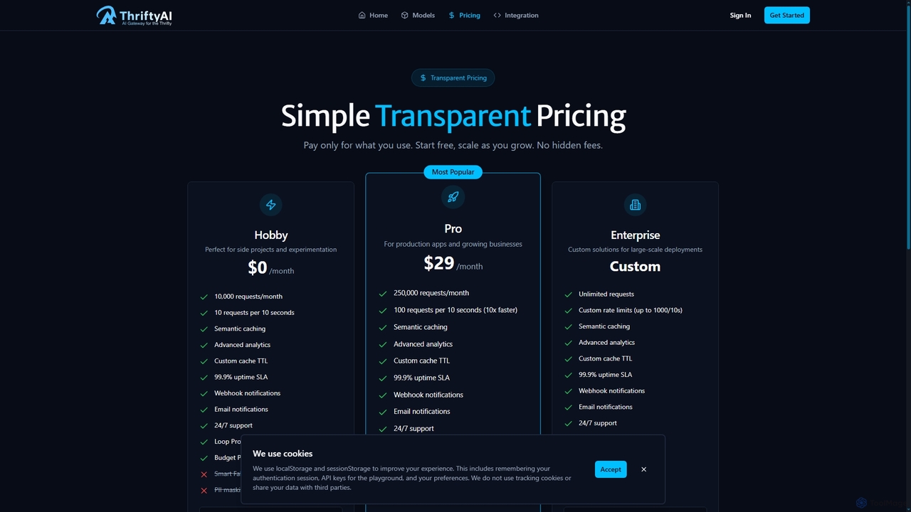 ThriftyAI - AI Gateway & Semantic Cache | Reduce AI Costs by 80% for ThriftyAI