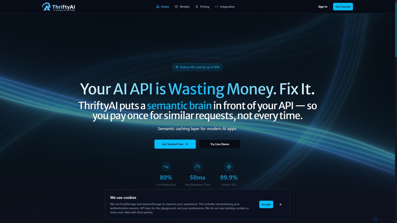 ThriftyAI - AI Gateway & Semantic Cache | Reduce AI Costs by 80% for ThriftyAI