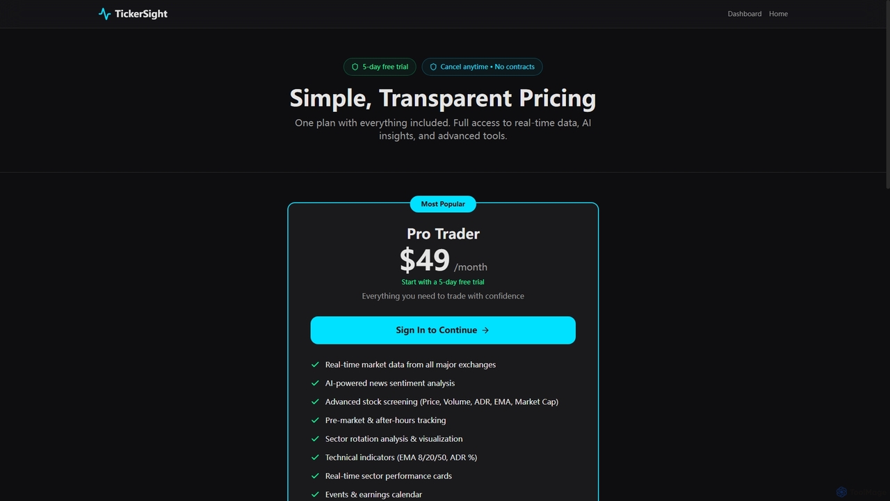 TickerSight - Real-Time Trading Intelligence for TickerSight
