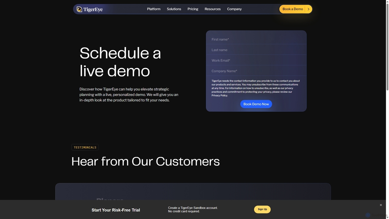 Book a Demo |Tiger Eye for TigerEye