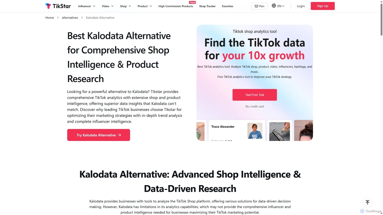 Best Kalodata Alternative for Comprehensive Shop Intelligence & Product Research | Tikstar for Tikstar