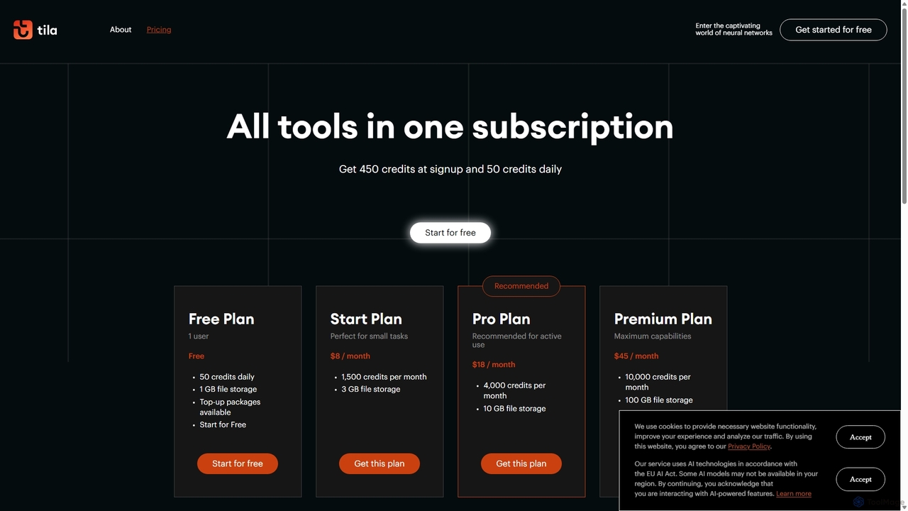 Pricing - Tila: Multi-Agent AI Platform for Workflow Automation & Content Creation. for Tila