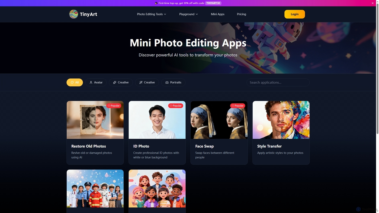 Mini Photo Editing Apps - AI-Powered Tools | TinyArt for TinyArt