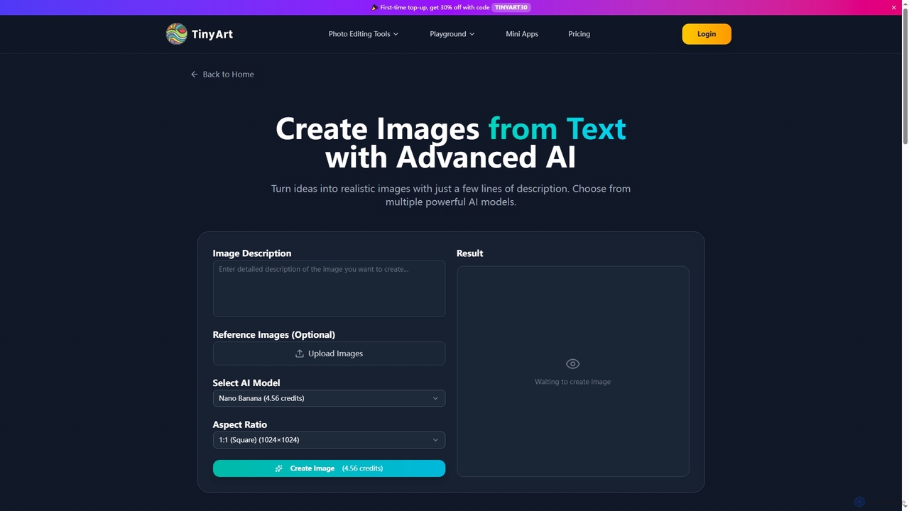 AI Image Generator - Create Stunning Images from Text | TinyArt for TinyArt