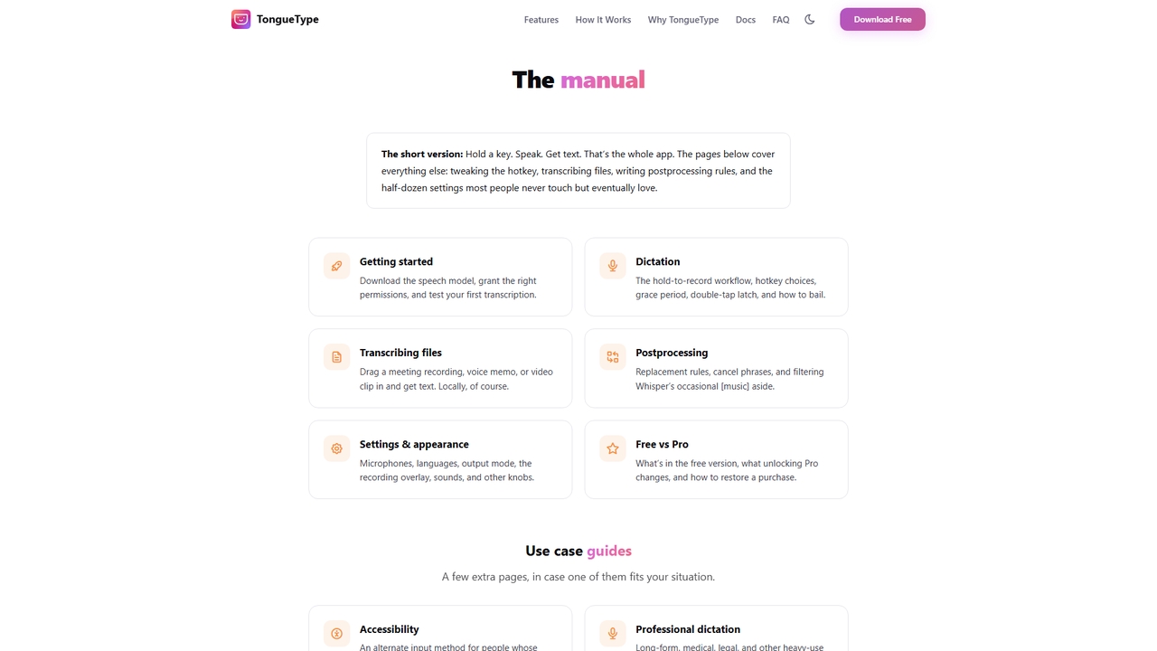 Documentation | TongueType for TongueType