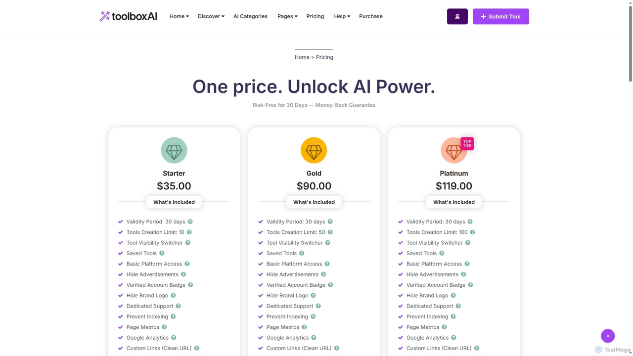 Pricing – Toolbox AI for Toolbox AI