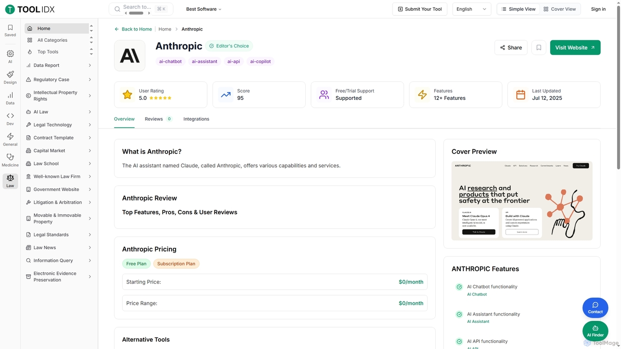 Anthropic - Tools Directory | Toolidx for Toolidx