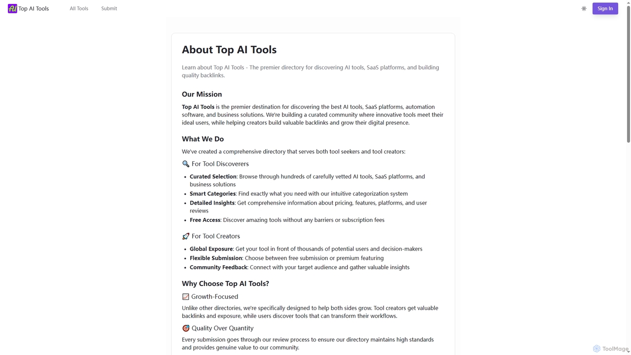 About | Top AI Tools for Top AI Tools