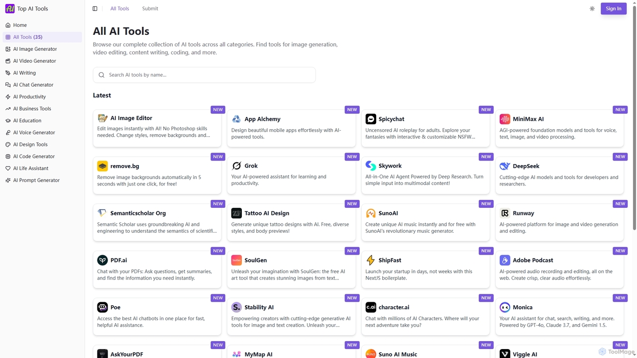 Browse All AI Tools - Complete Directory | Top AI Tools for Top AI Tools