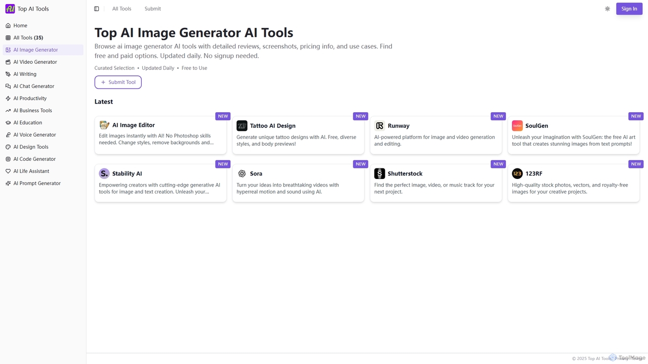 Top AI Image Generator AI Tools | Top AI Tools for Top AI Tools