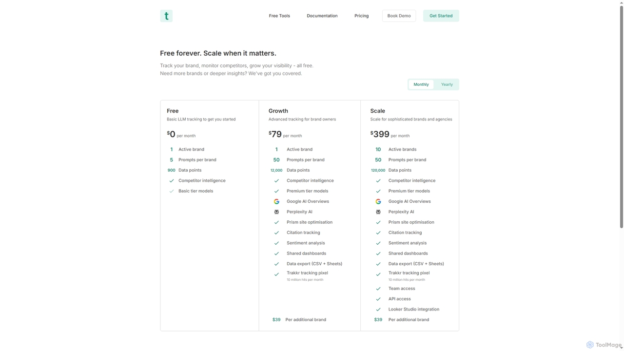 Trakkr Pricing for Trakkr