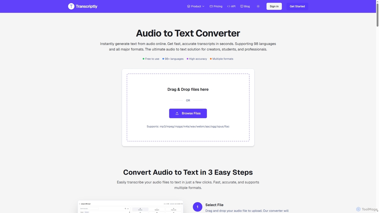 Audio to Text Converter - Fast, Accurate Online Transcription for Free | Transcriptly - Audio & Video to Text Converter for Transcriptly